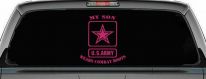 My Son Wears Combat Boots Army Military Car or Truck Window Decal Sticker (Hot Pink)