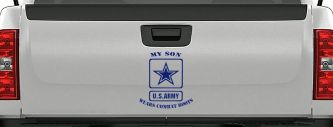 My Son Wears Combat Boots Army Military Car or Truck Window Vinyl Decal Sticker (Navy)