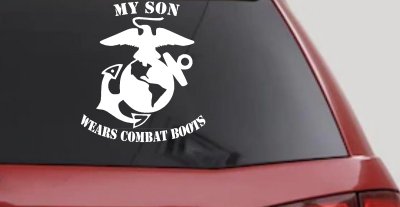 My Son Wears Combat Boots Marines Military Car or Truck Window Vinyl Decal Sticker