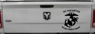 My Daughter Wears Combat Boots Marines Military Car or Truck Window Vinyl Decal Sticker (Black)