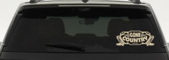 Gone Country With Boots Car or Truck Window Vinyl Decal Sticker (Desert Sand)