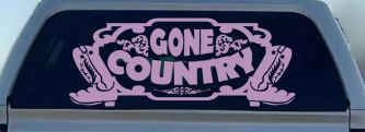 Gone Country With Boots Car or Truck Window Decal Sticker (Lilac)