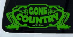 Gone Country With Boots Car or Truck Window Vinyl Decal Sticker (Lime)