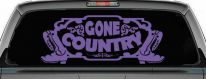 Gone Country With Boots Car or Truck Window Decal Sticker (Purple)