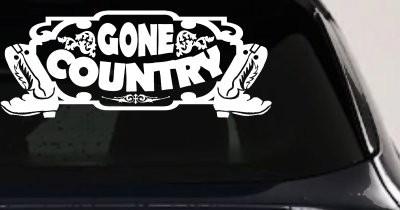 Gone Country With Boots Car or Truck Window Vinyl Decal Sticker