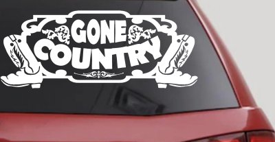 Gone Country With Boots Car or Truck Window Vinyl Decal Sticker
