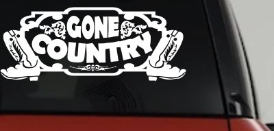 Gone Country With Boots Car or Truck Window Vinyl Decal Sticker