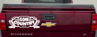 Gone Country With Boots Car or Truck Window Vinyl Decal Sticker (White)