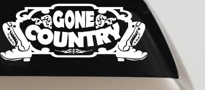 Gone Country With Boots Car or Truck Window Vinyl Decal Sticker