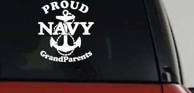 Proud Navy Grandparents  Anchor Military Car or Truck Window Vinyl Decal Sticker