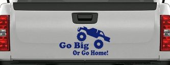Go Big Or Go Home Truck Off Road Car or Truck Window Vinyl Decal Sticker (Navy)