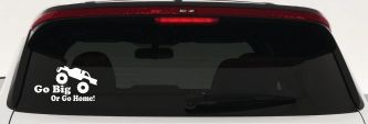 Go Big Or Go Home Truck Off Road Car or Truck Window Vinyl Decal Sticker (White)