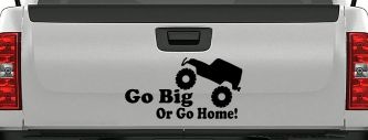 Go Big Or Go Home Jeep Off Road Car or Truck Window Vinyl Decal Sticker (Black)