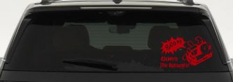 Boom Goes The Dynamite Funny Car or Truck Window Decal Sticker (Red)