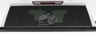 Boom Goes The Dynamite Funny Car or Truck Window Decal Sticker (Silver)