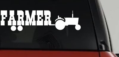 Farmer With Tractor Country Farm Ranch Car or Truck Window Vinyl Decal Sticker