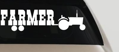 Farmer With Tractor Country Farm Ranch Car or Truck Window Vinyl Decal Sticker