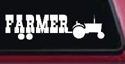 Farmer With Tractor Country Farm Ranch Car or Truck Window Decal Sticker