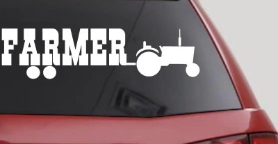Farmer With Tractor Country Farm Ranch Car or Truck Window Vinyl Decal Sticker