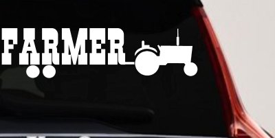 Farmer With Tractor Country Farm Ranch Car or Truck Window Vinyl Decal Sticker