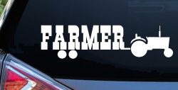 Farmer With Tractor Country Farm Ranch Car or Truck Window Decal Sticker