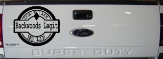 Backwoods Legit Don't Take No Lip Country Car or Truck Window Vinyl Decal Sticker (Black)
