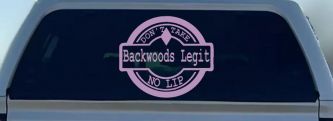 Backwoods Legit Don't Take No Lip Country Car or Truck Window Vinyl Decal Sticker (Lilac)