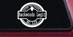 Backwoods Legit Don't Take No Lip Country Car or Truck Window Decal Sticker