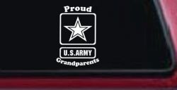 Proud Army Grandparents Star Military Car or Truck Window Decal Sticker