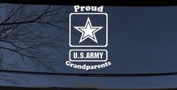 Proud Army Grandparents Star Military Car or Truck Window Decal Sticker