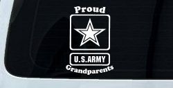 Proud Army Grandparents Star Military Car or Truck Window Decal Sticker