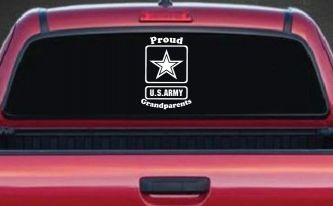 Proud Army Grandparents Star Military Car or Truck Window Decal Sticker