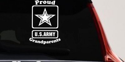 Proud Army Grandparents Star Military Car or Truck Window Vinyl Decal Sticker
