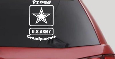 Proud Army Grandparents Star Military Car or Truck Window Vinyl Decal Sticker