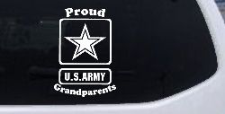 Proud Army Grandparents Star Military Car or Truck Window Decal Sticker
