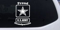 Proud Army Grandparents Star Military Car or Truck Window Decal Sticker