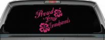 Proud Army Grandparents Hibiscus Military Car or Truck Window Decal Sticker (Hot Pink)