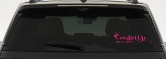 Cowgirl Up Or Go Home  Rodeo Farm Ranch Car or Truck Window Decal Sticker (Hot Pink)