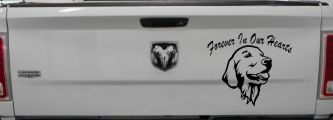 Forever In Our Hearts Golden Retriever Dog Car or Truck Window Vinyl Decal Sticker (Black)