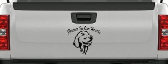Forever In Our Hearts Golden Retriever Dog Car or Truck Window Decal Sticker (Black)