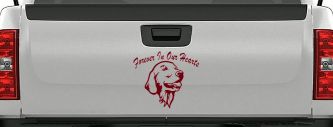 Forever In Our Hearts Golden Retriever Dog Car or Truck Window Vinyl Decal Sticker (Burgundy)