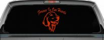 Forever In Our Hearts Golden Retriever Dog Car or Truck Window Decal Sticker (Orange Red)