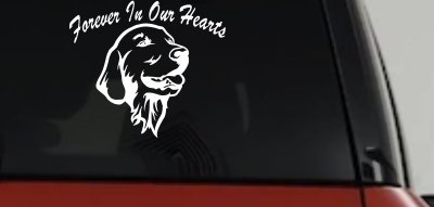 Forever In Our Hearts Golden Retriever Dog Car or Truck Window Vinyl Decal Sticker