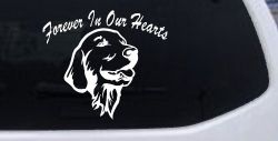 Forever In Our Hearts Golden Retriever Dog Car or Truck Window Decal Sticker