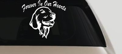 Forever In Our Hearts Golden Retriever Dog Car or Truck Window Vinyl Decal Sticker