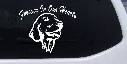 Forever In Our Hearts Golden Retriever Dog Car or Truck Window Decal Sticker