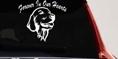Forever In Our Hearts Golden Retriever Dog Car or Truck Window Vinyl Decal Sticker