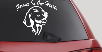 Forever In Our Hearts Golden Retriever Dog Car or Truck Window Vinyl Decal Sticker