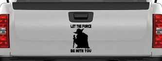 Yoda Let The Force Be With You Car or Truck Window Decal Sticker (Black)