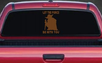 Yoda Let The Force Be With You Car or Truck Window Decal Sticker (Copper)